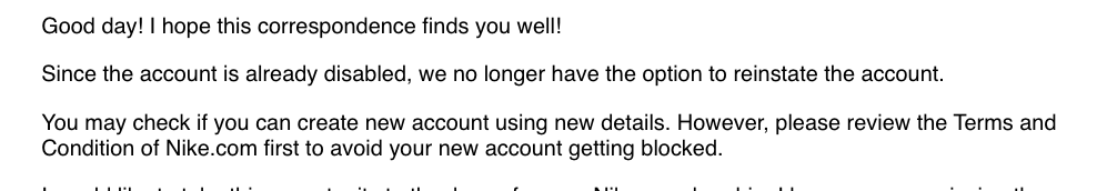 speedrorschach's tweet photo. @Nike @NikeService I am distressed by your CS response. Lost years of Nike Run data and purchase history and was told my account was disabled with out a clear reason. I did not contravene any T&amp;Cs. #nikerunclub #CustomerService #CustomerSupport https://t.co/4T4NC7dxVC