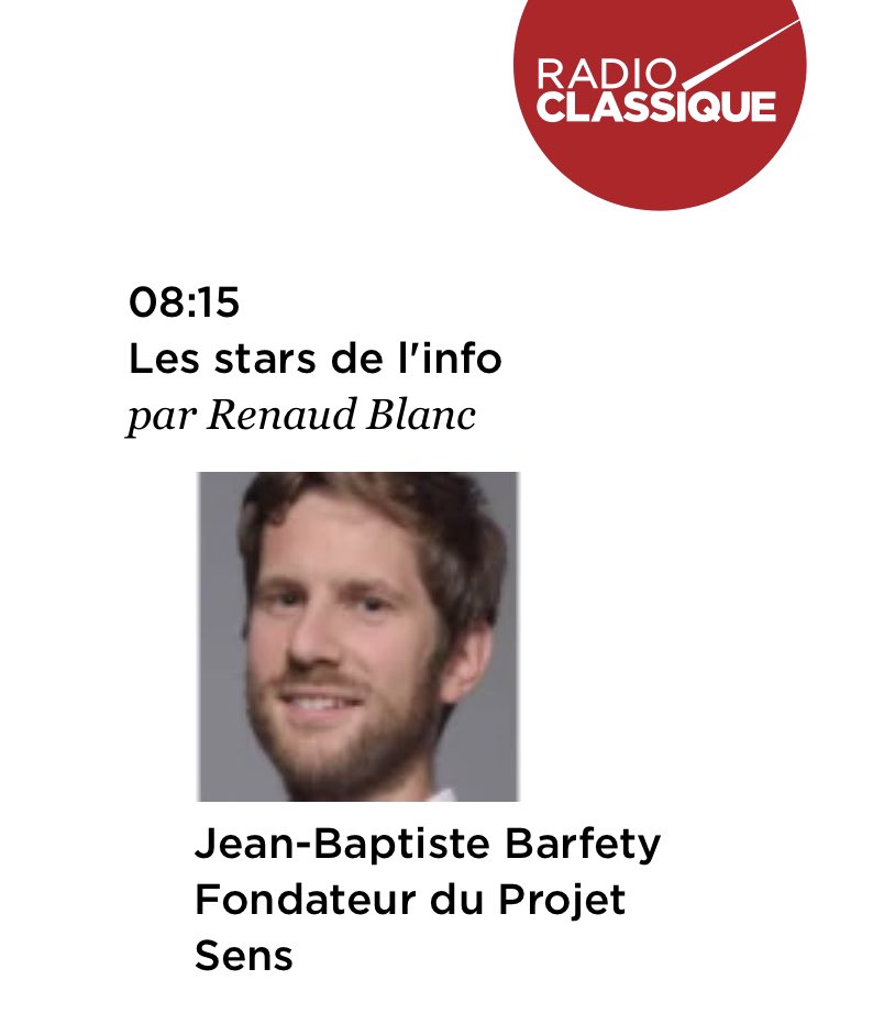 Ce matin sur <a href="/radioclassique/">Radio Classique</a> avec <a href="/FrancoisGeff/">François Geffrier</a> pour parler de mon rapport sur le sens au travail et du projet sens 👉projet-sens.fr