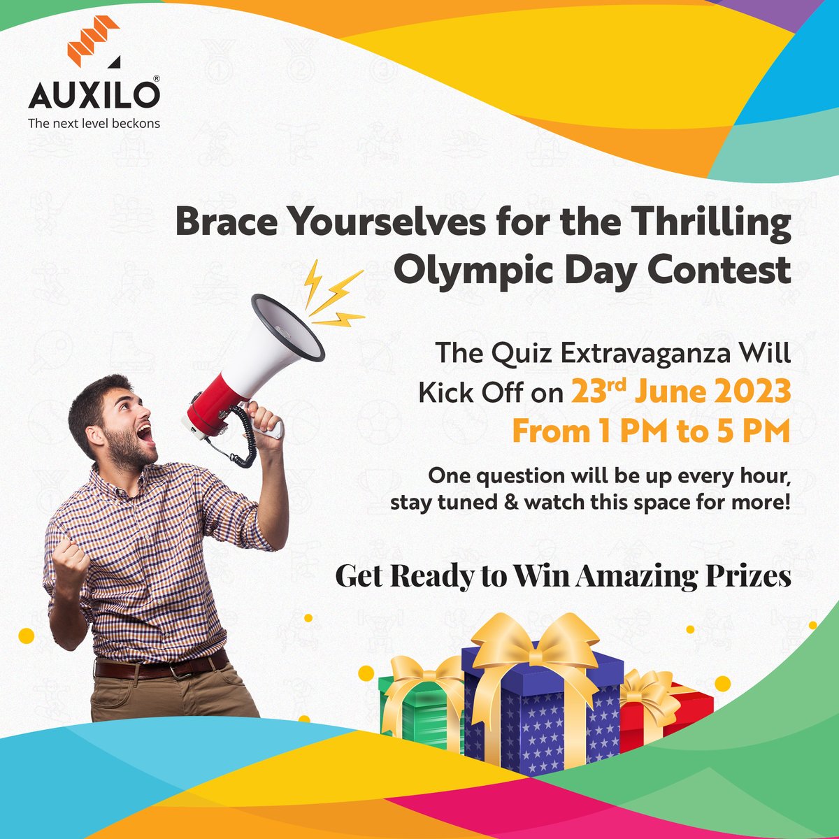 Attention all quiz enthusiasts! Join us for the ultimate Olympic Day Quiz Contest on June 23rd, from 1 PM to 5 PM. Remember to check the caption for the rules to enter the thrilling quiz.
#OlympicDayQuiz #SportsChallenge #ContestAlert #QuizContest #InternationalOlympicDay #Auxilo