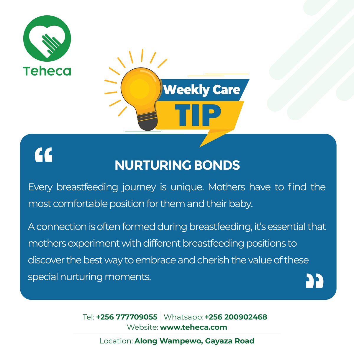 tehecaug's tweet photo. Embrace and Cherish any opportunity to breastfeed your baby. 

Find out why. 

#TehecaWeeklyCareTip #TWCP #tehecaCares

https://t.co/UvIwVUS6rD https://t.co/3UjsVbdX1C