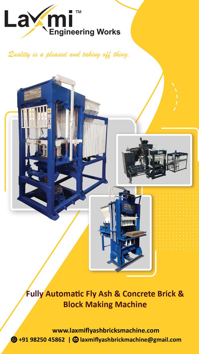 laxmiflybrick's tweet image. Laxmi Engineering Works
Manufacturer and Exporter of Automatic Fly Ash Brick Machinery | Concrete Block Making Machine | फ्लाई ऐश की ईंट बनाने की मशीन
Call For Inquiry:
+91 9825045862
laxmipaverblockmachine.com
.
#LaxmiEngineeringWorks
#Flyashbrickmakingmachine