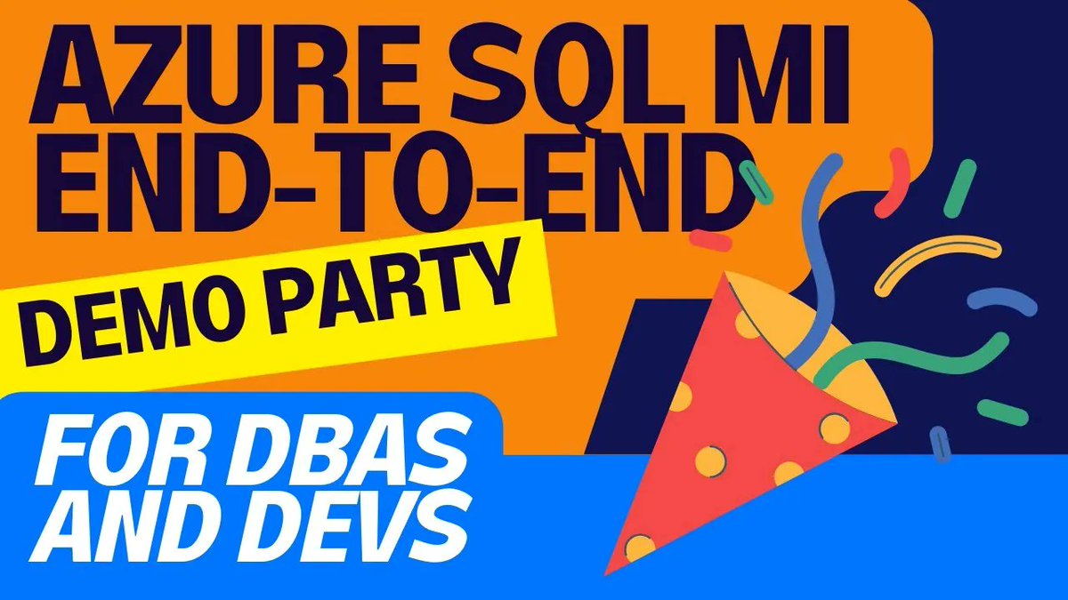 VitalyBruk's tweet image. SQLBits session: SQL MI End-to-end Demo Party for DBAs and Devs
buff.ly/441fYio
#AzureSQL #database #azuresqlmi #Microsoft #madeiradata