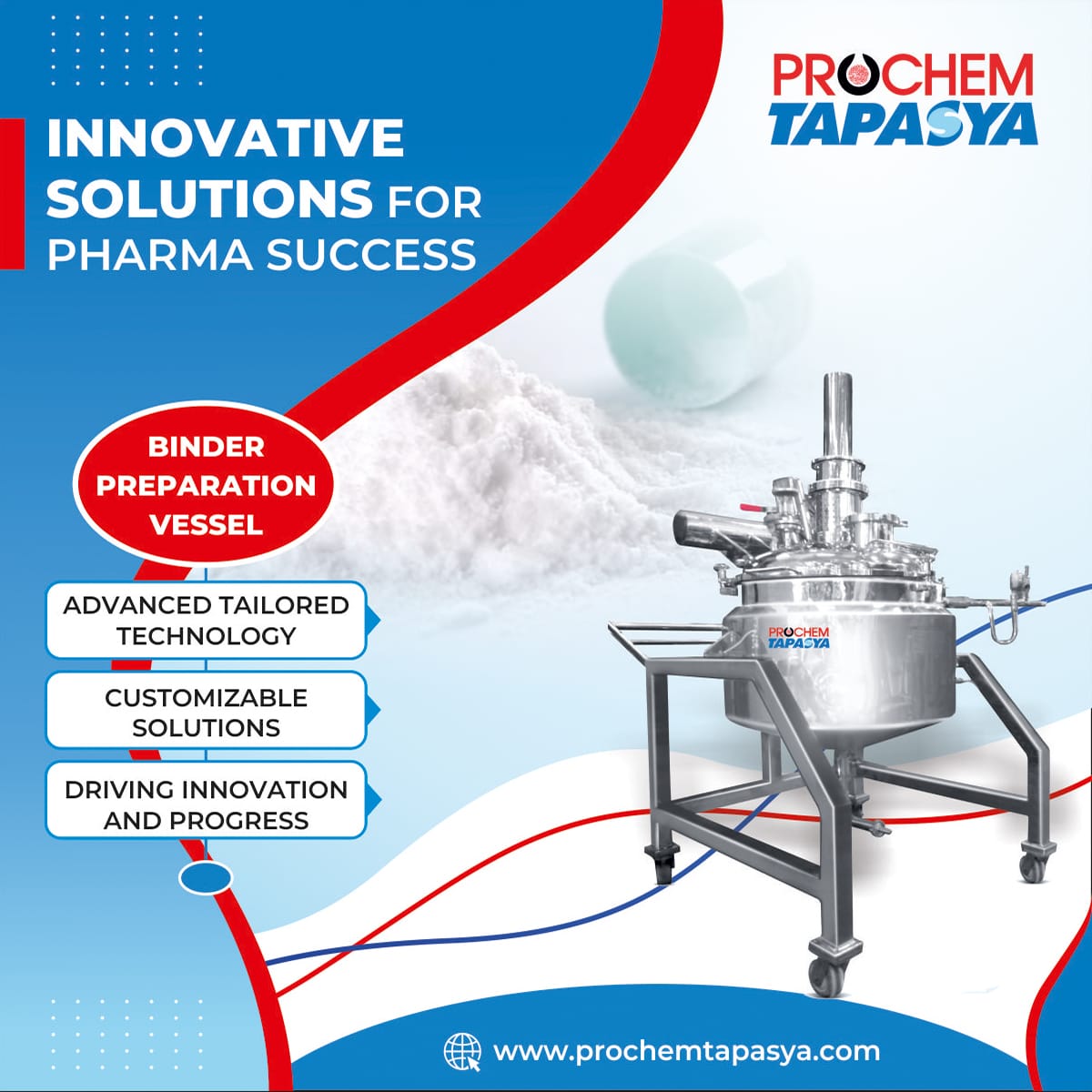TapasyaIndia's tweet image. Experience the power of innovative solutions tailored specifically for the pharmaceutical industry with #ProchemTapasya. 

#ExpertEngineering #PharmaceuticalProcessing #EngineeringSolutions #FluidBedDryers #RapidMixerGranulators #OscillatingGranulators #SuperiorPerformance