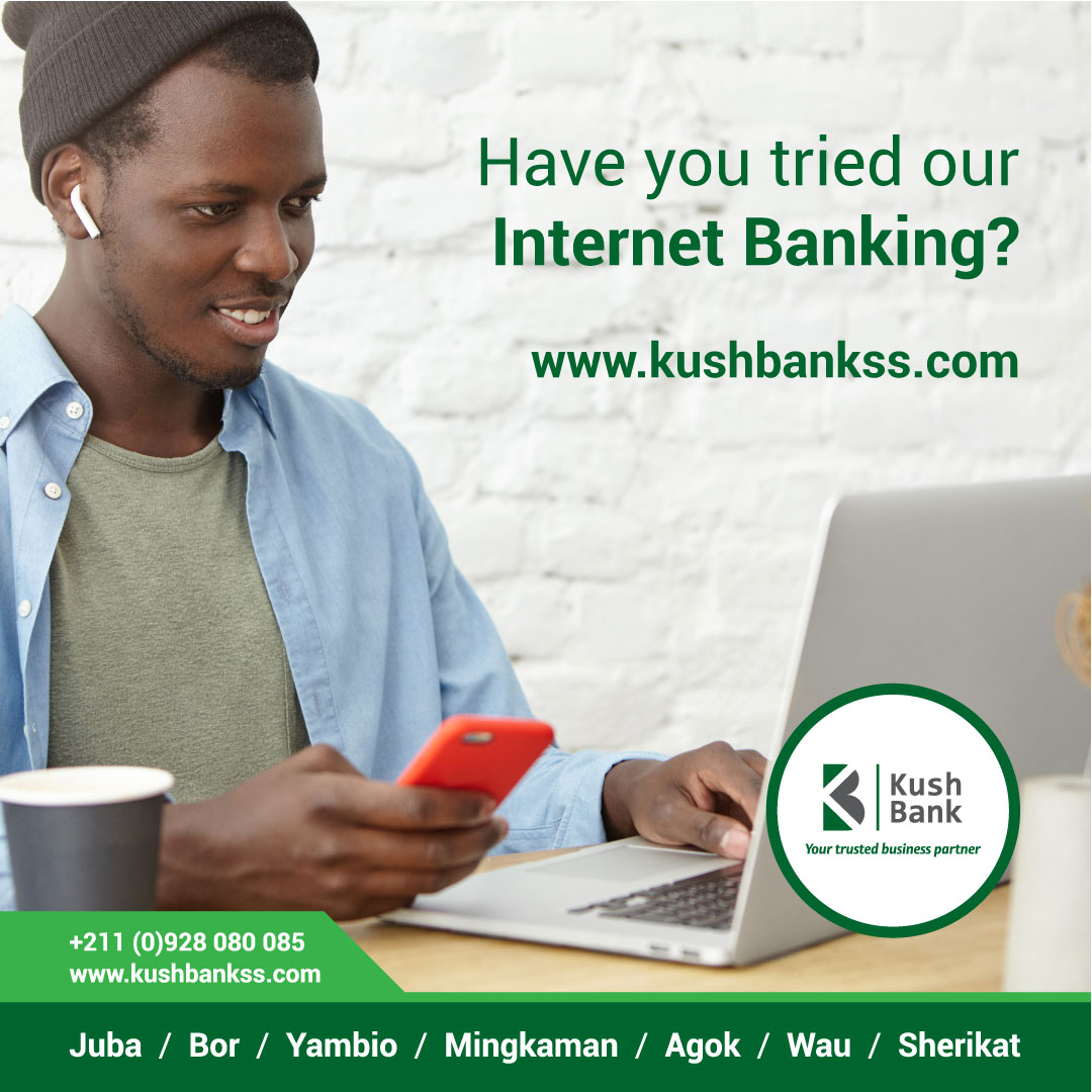 Kush Bank Internet Banking is awesome! Just a few clicks and you’re able to: 
●Check your balance 
●View your statement 
●Transfer money within the bank’s network 

online.kushbankss.com/CustomerLogin/ 

#NoFee2023* 
#KushBankSS 
#YourTrustedBusinessPartner