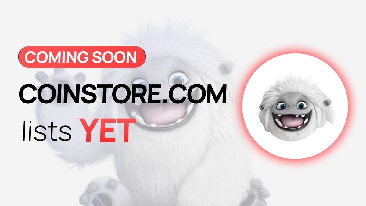CoinstoreExc's tweet photo. 🚀NEW TOKEN COMING SOON TO COINSTORE  
Welcome @Yetichain $YET coming.   

👀Watch this space to learn more about the project👇👇👇  

🌏 Website: https://t.co/2aEnCQVQ2I
🗣️ Telegram: https://t.co/wmyvmLvYzi

#Coinstore #YET #Crypto https://t.co/VVL8j5bRpQ