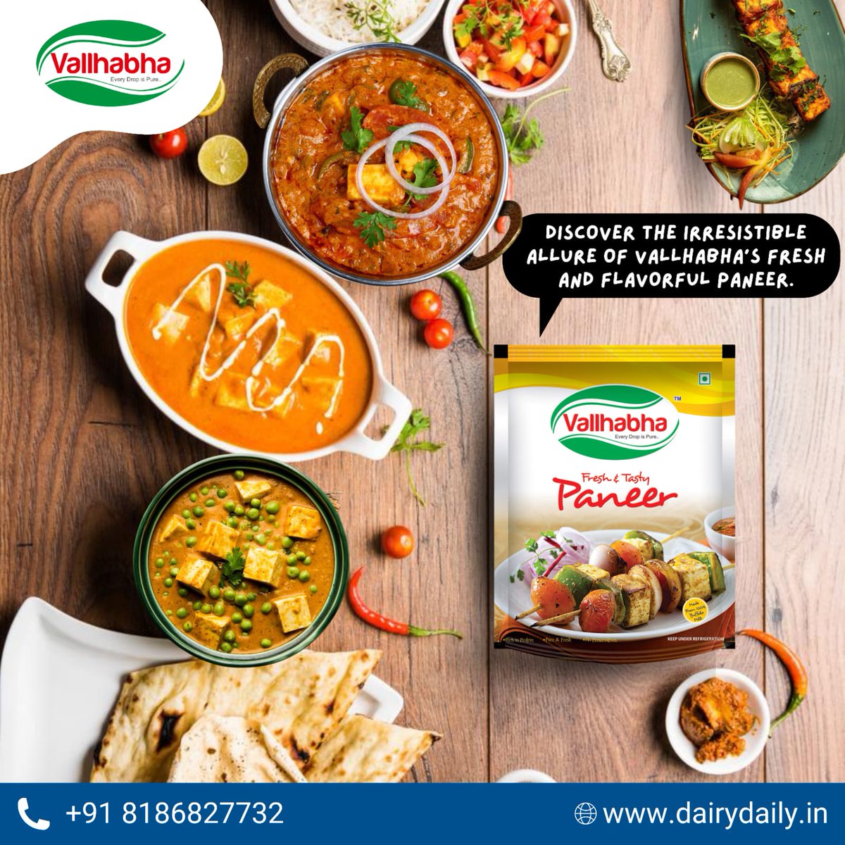 vallabha_milk's tweet image. Are you tired of the same old boring meals? Spice up your cooking with our delicious paneer!

Call us at 8186827732

#PaneerLovers #PaneerRecipes #PaneerDishes #PaneerDelight #PaneerPower #PaneerLove #PaneerAddict #PaneerGasm #PaneerParadise #PaneerPerfection #vallhabhadairy