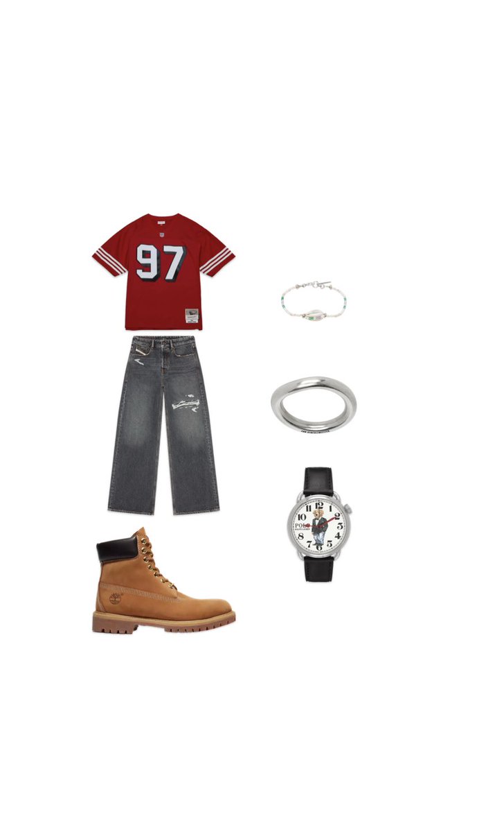 ElijahAibrown's tweet photo. Jersey - Legacy Bryant Young San Francisco 49ers 1994 Jersey
Jeans- Diesel 
Shoe - Timberland 
Bracelet - Isabel Marant
Ring - Ann Demeulemeester
Watch - Polo Ralph Lauren https://t.co/YhVF2eWqwk