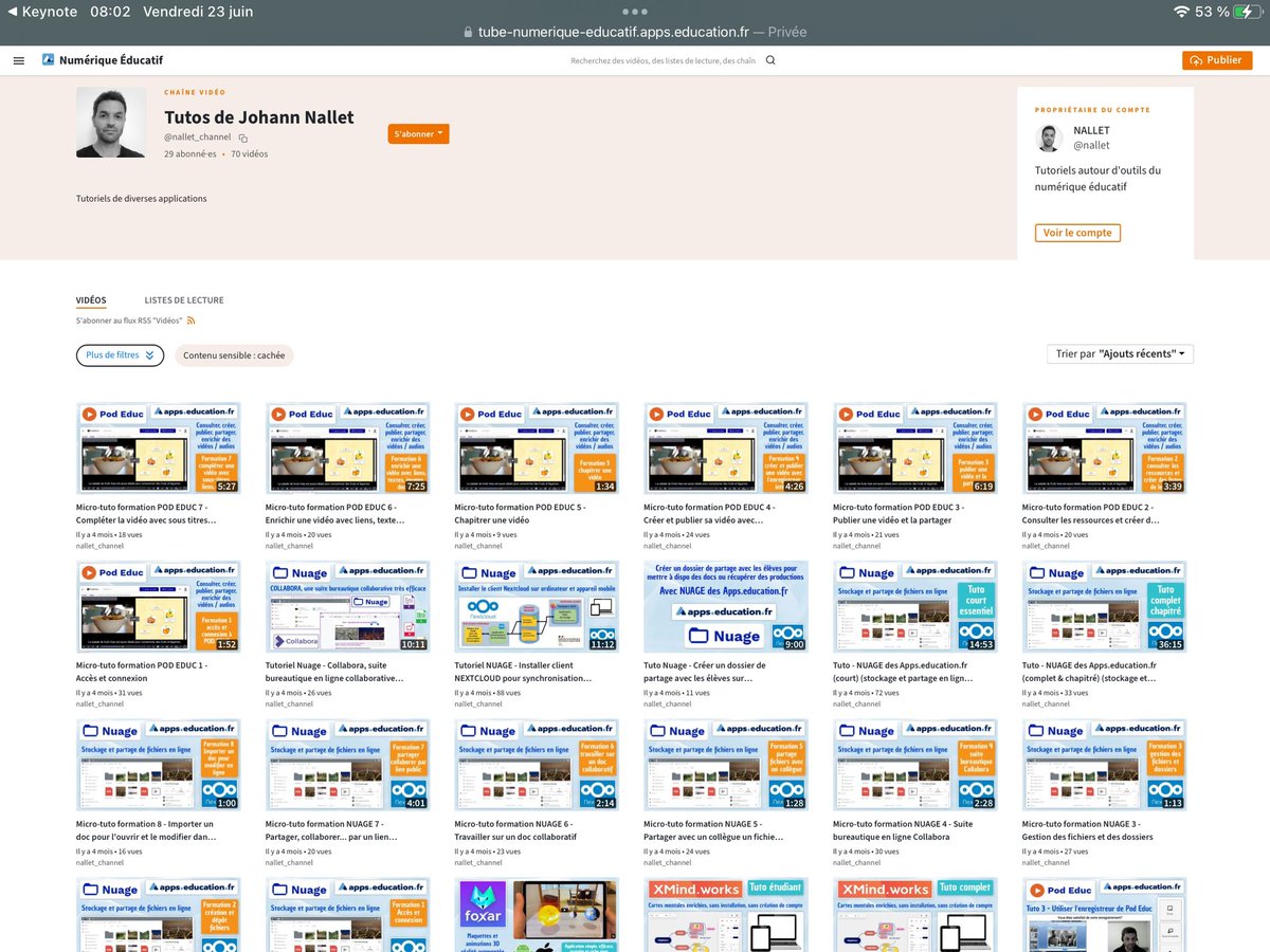 <a href="/JohannNallet/">Nallet Johann</a> des tutos clairs et indispensables pour utiliser le numérique de façon raisonné dans l’<a href="/acpoitiers/">Académie de Poitiers</a> ladigitale <a href="/appsedufr/">Apps.education.fr</a> Merci 🙏🏼 à toi pour toutes ses heures de travail …-numerique-educatif.apps.education.fr/c/nallet_chann…