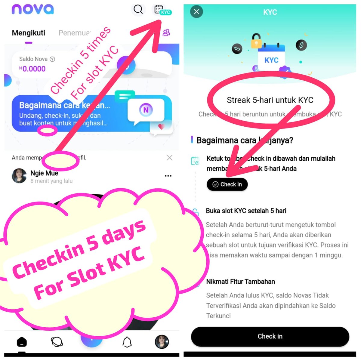 NgieMue69's tweet photo. #NovaNetwork is the world's largest #Web3 #SocialFi platform. Join by invitation &amp; earn Novas tokens for this once in a lifetime opportunity. Use invite code to join: ngiemue69.  Download at https://t.co/GfC9UkAbUy.

#PiNetwork #CoreDao_Org #PiMainnet #PiKY
Checkin 5 days for KYC https://t.co/6Q0zR0Orxj