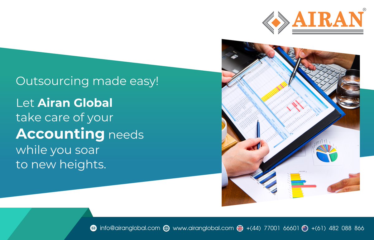 Why choose Airan Global for your accounting needs?

1. Experienced Professionals
2. Cost-Effective Solutions
3. Confidentiality and Security
4. Peace of Mind

Contact us today at +(61) 482088866 

#FinanlizationOfAccounts #AccountingServices #BookkeepingServices #GlobalServices