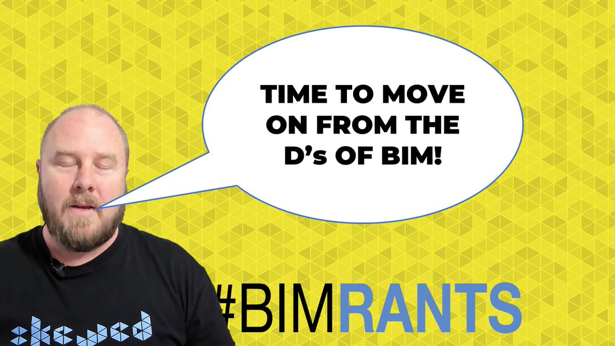 Nathan Hildebrandt (@digitalnath) on Twitter photo It has been another long week! Time to get something off my chest. Time for a BIM Rant. I think that the industry has matured enough to move on from the dimensions of BIM! With so much confusion around terminology, let's eliminate this all together!
youtu.be/60K4d-paVf4 It has been another long week! Time to get something off my chest. Time for a BIM Rant. I think that the industry has matured enough to move on from the dimensions of BIM! With so much confusion around terminology, let's eliminate this all together!
youtu.be/60K4d-paVf4