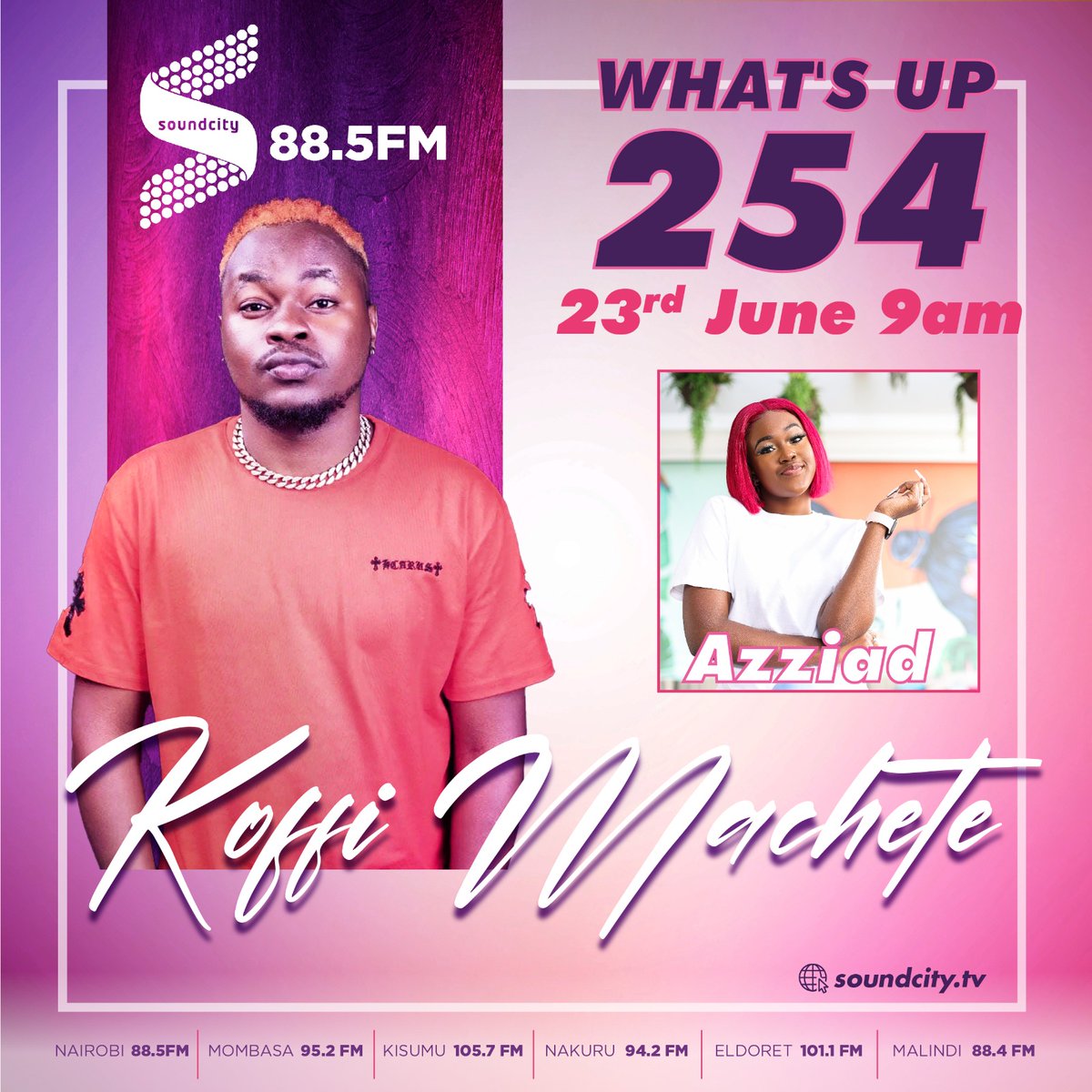 What's Up 254? @koffimachette joins us today as we talk about his new song ama niache kurap. Tune IN! cc @azziad #AzziadOnSoundcity  #PoweredByMusic  #SoundcityKenya