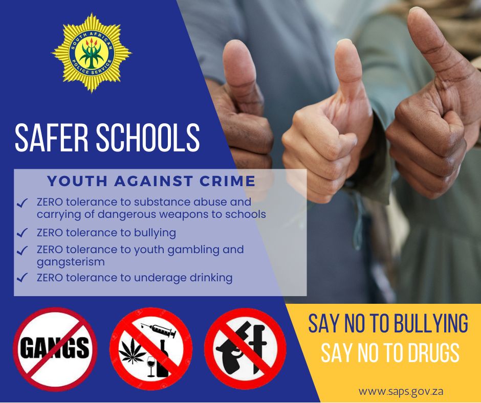 SAPoliceService's tweet photo. #sapsKZN On 22/06, Eshowe #SAPS Social Crime Prevention in partnership with various stakeholders, conducted a #CrimeAwareness #SaferSchools campaign at Siphosethu High School. Learners sensitized about bullying, theft and zero tolerance to carrying of dangerous weapons. ME https://t.co/QTtYfGZnCA