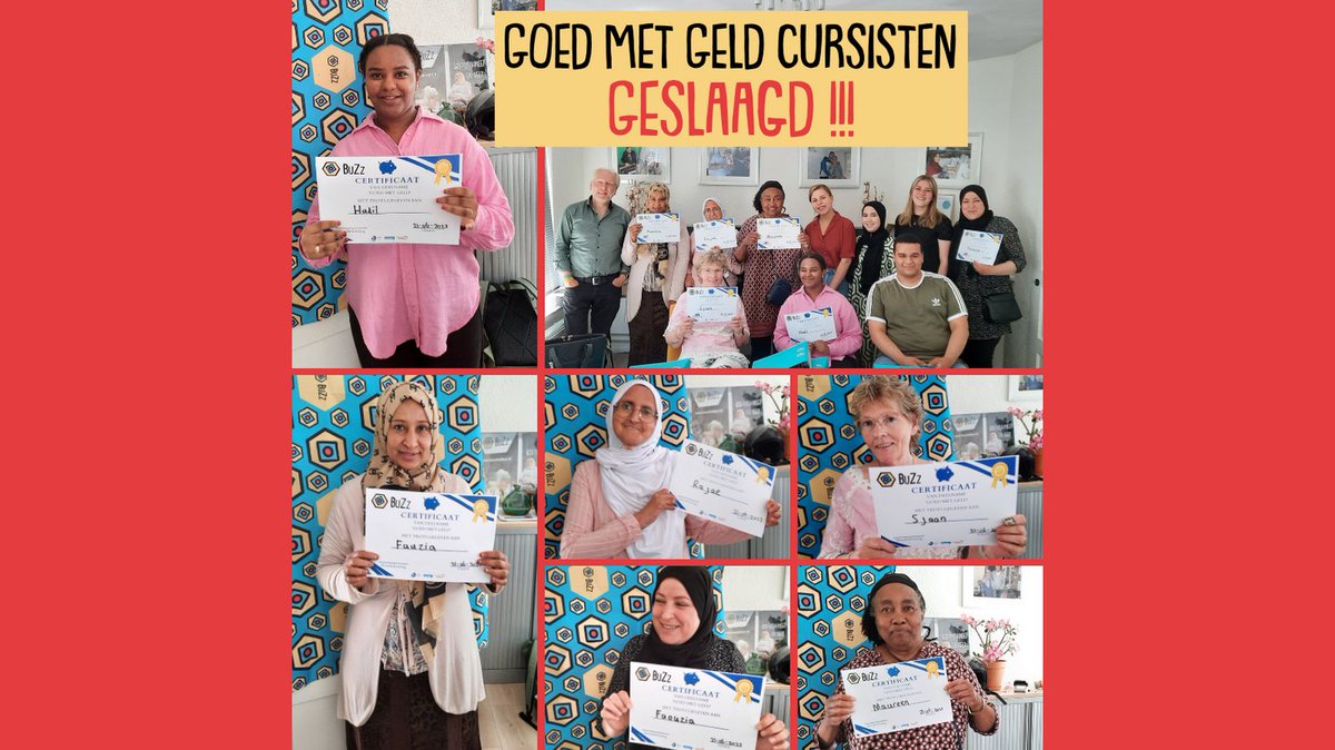 Yes, de deelnemers aan de Goed met Geld training zijn geslaagd! Goed met Geld is een training om een geldheld te worden. Deelnemers van BuZz op een laagdrempelige wijze wegwijs gemaakt in het Nederlandse financiële systeem.