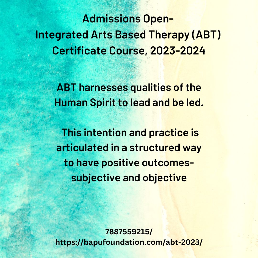 bapu_trust's tweet photo. "Unlock your creativity and heal through art! 🎨 Join Bapu Foundation's prestigious Integrated Arts-Based Therapy Certificate Course. batch 6, Year 2023 -2024. #BapuFoundation #ArtTherapyCourse #CreativityHeals #Batch6" https://t.co/y3BitbRF9l
