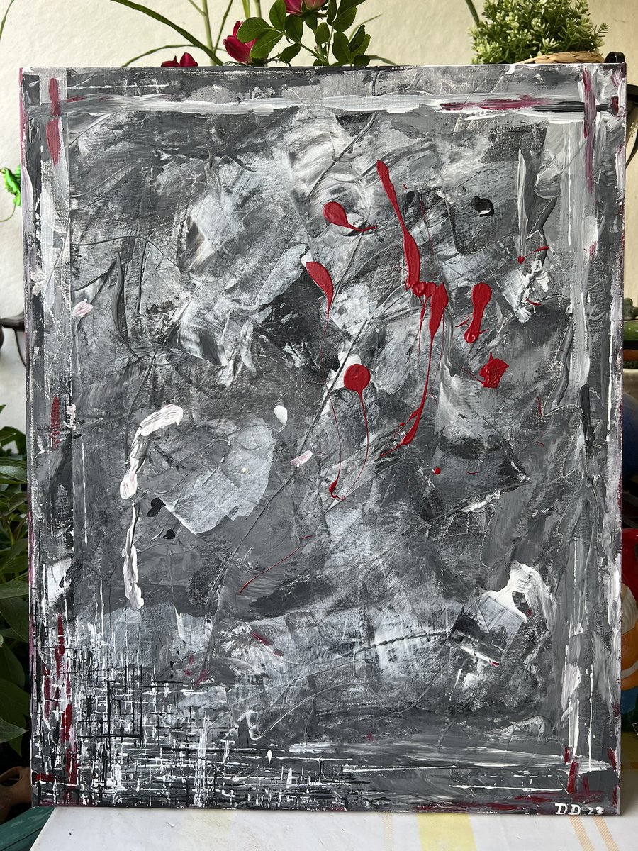 Schwarz ⚫️ Weiß ⚪️ Rot 🎈#Abstract #abstractart #abstractpainting #abstractexpressionism #art