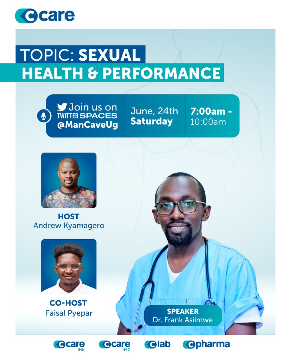 Join us live on the @ManCaveUg Twitter Space with @kyamageroandrew and @PyeparFaisal as we break the taboos and debunk myths by openly addressing issues that many men shy away from. To sign up for our Urology camp: Visit rb.gy/r2yqu #UrologyCamp