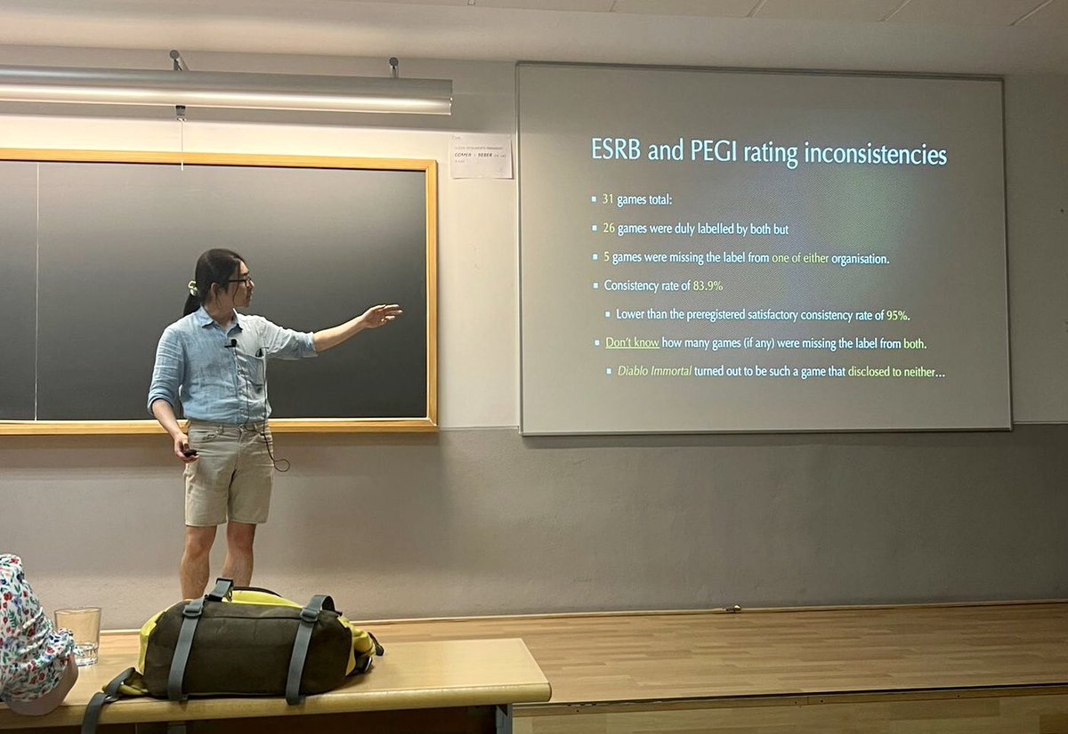 LeonXiaoY's tweet photo. Presented on #LootBoxes, #regulation and fishing mini-games 🎣 (?!) at #DiGRA2023/@DiGRA2023. Heard very interesting presentations on #eSports, #AgeAppropriateDesign, amongst many other topics. Great to meet friends old and new. Also, Hades 2 is coming out later this year. 🌙 https://t.co/NvZYnbMASi