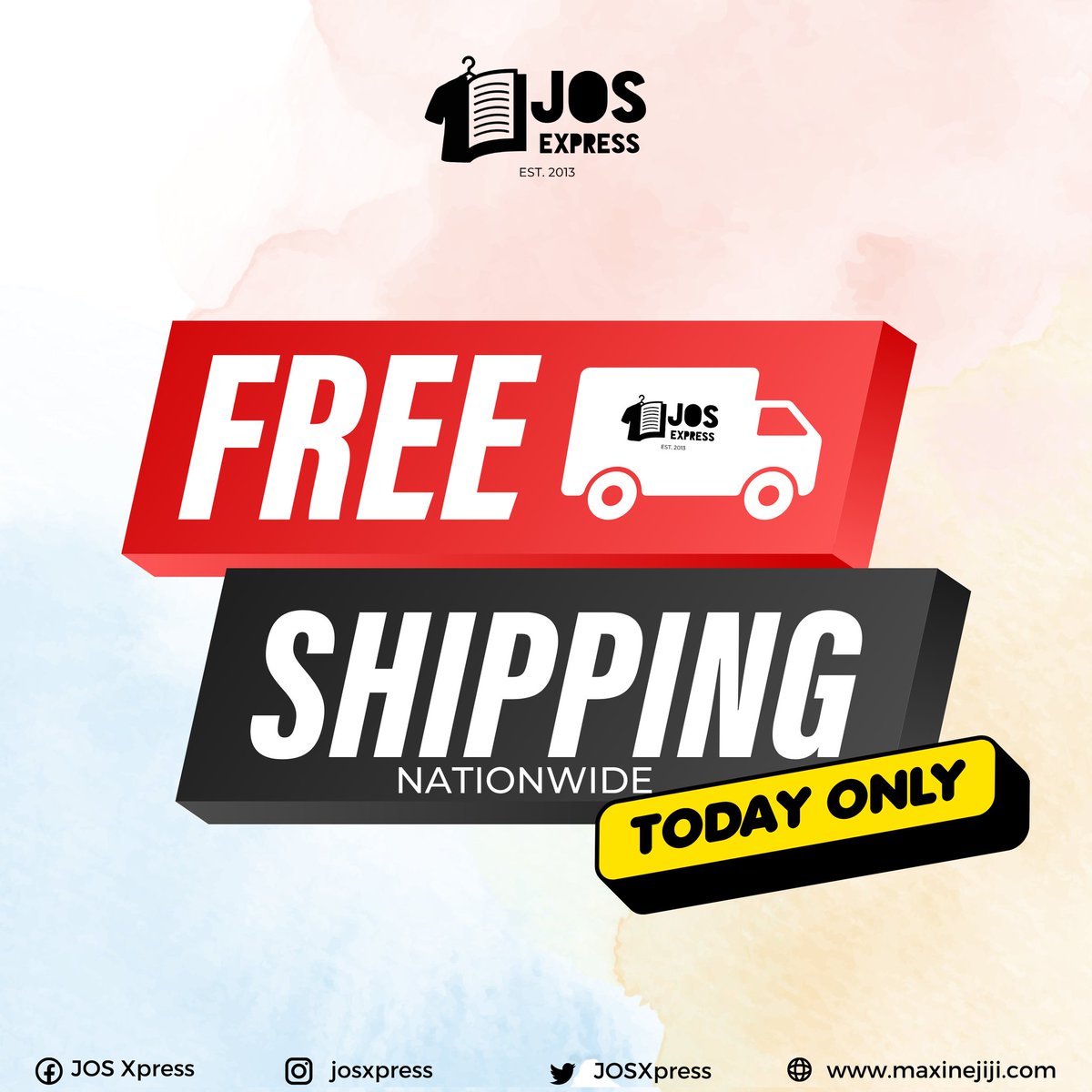 FRDE SHIPPING, TODAY ONLY!

To order please message us (facebook.com/josxpress?mibe…) with the following details:
Name
Complete Address
Contact Number
Order

Promo ends at 12midnight 23/06/23
Thank you,
JOS XPRESS 🖤