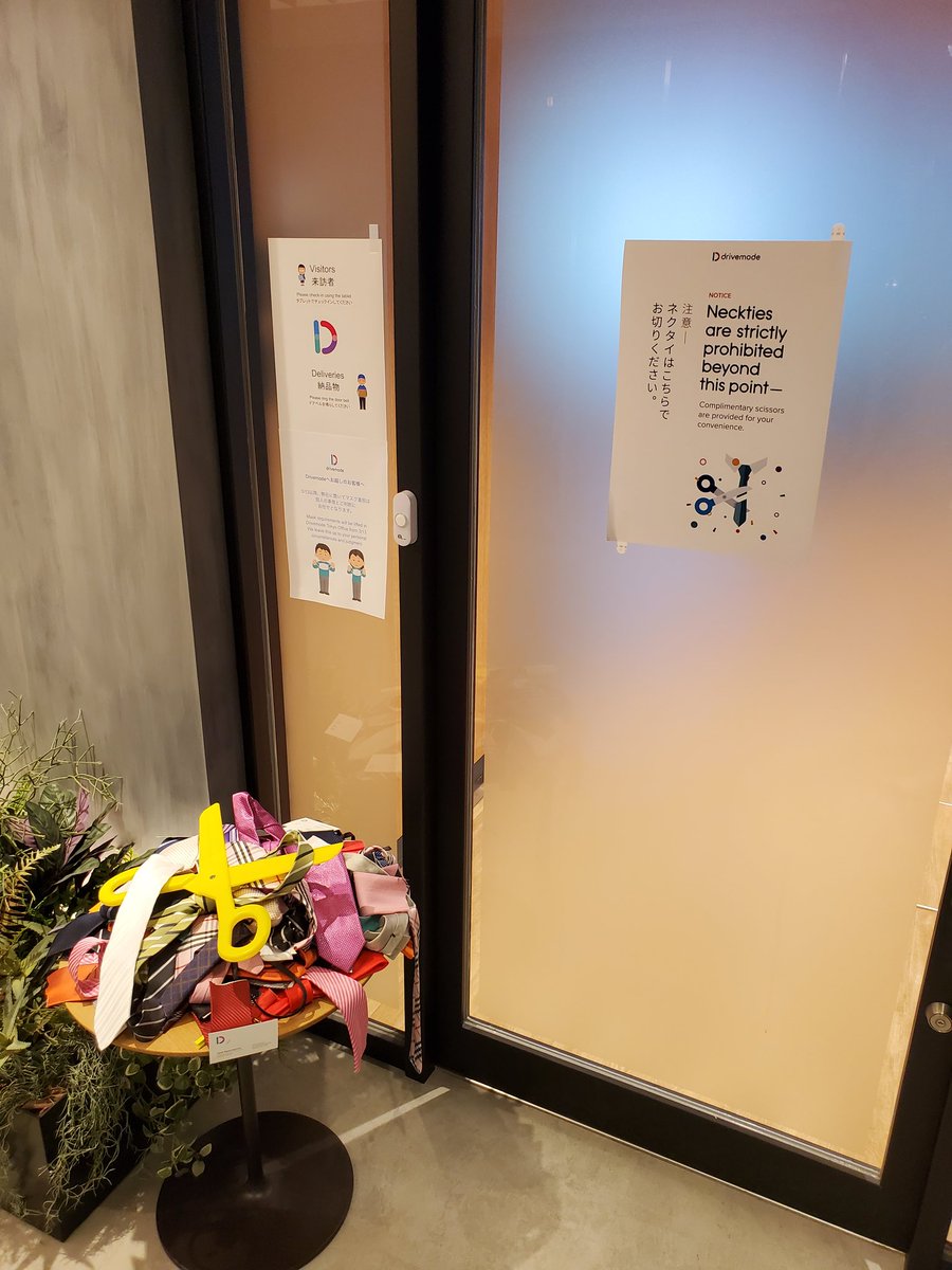 luciano3043's tweet image. My tie was cut today at the office...but it was actually a happy ceremony!! This a an important event at Drivemode which embodies our culture. It is for welcoming new "Moders" since we do not allow wearing ties in our office. 

#tiecuttingceremony #drivemode