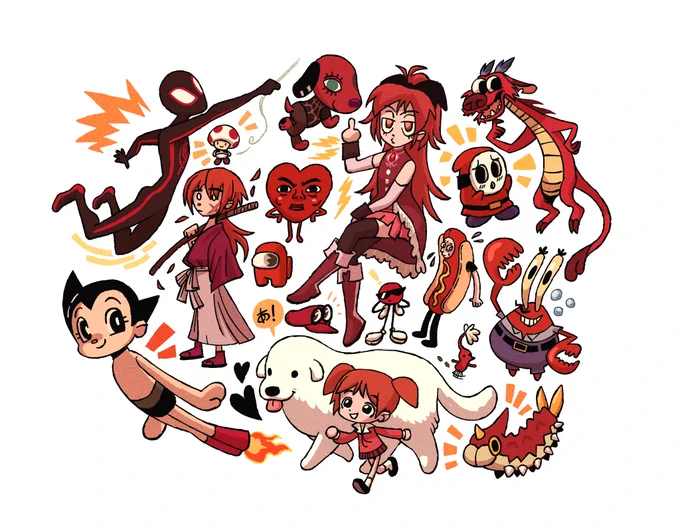 I've been seeing people doing those color wheels and it made me wanna revisit a similar color series I did last year- so here's MORE RED