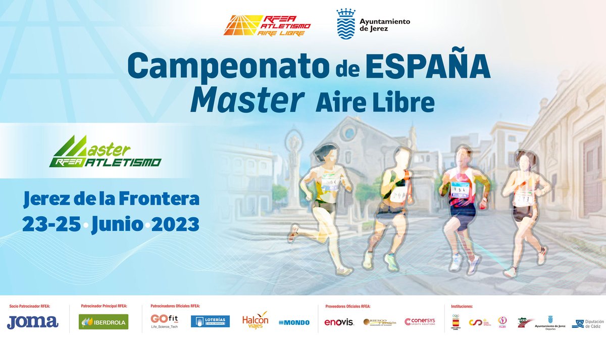 masteratletismo's tweet photo. Todo preparado en Jerez de la Frontera
CAMPEONATO DE ESPAรA
5โฃsesiones (23,24 y 25 de junio)
Hoy, โฐ desde las 10:00h
๐Enlace para seguirlo al detalle
Resultados en directo, Streaming y otras informaciones
https://t.co/z0I5N6OQvf
#CEmaster https://t.co/CBFUBlEgS7