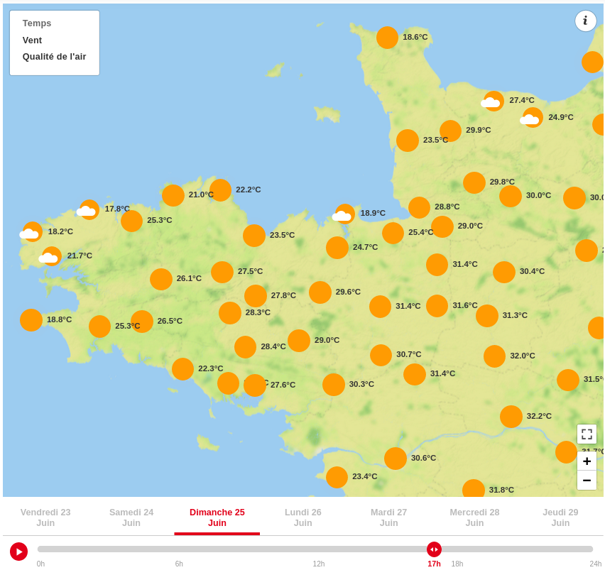 Yann_amice's tweet photo. ☀️🔥 Chaud en # Bretagne ce week-end ! Les températures frôlent les 30°C, préparez-vous à profiter du soleil et de la chaleur estivale.☀️🌈, un peu moins  de semaine prochaine.
@OuestFrance @weathernco https://t.co/r5e5wueWYg