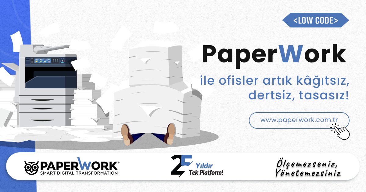 PaperWork ile ofisler artık kâğıtsız, dertsiz, tasasız: youtube.com/watch?v=uIizOK…  

#dijitaldönüşüm #BPM #paperwork #Lowcode #SAP #işakışı #süreçyönetimi