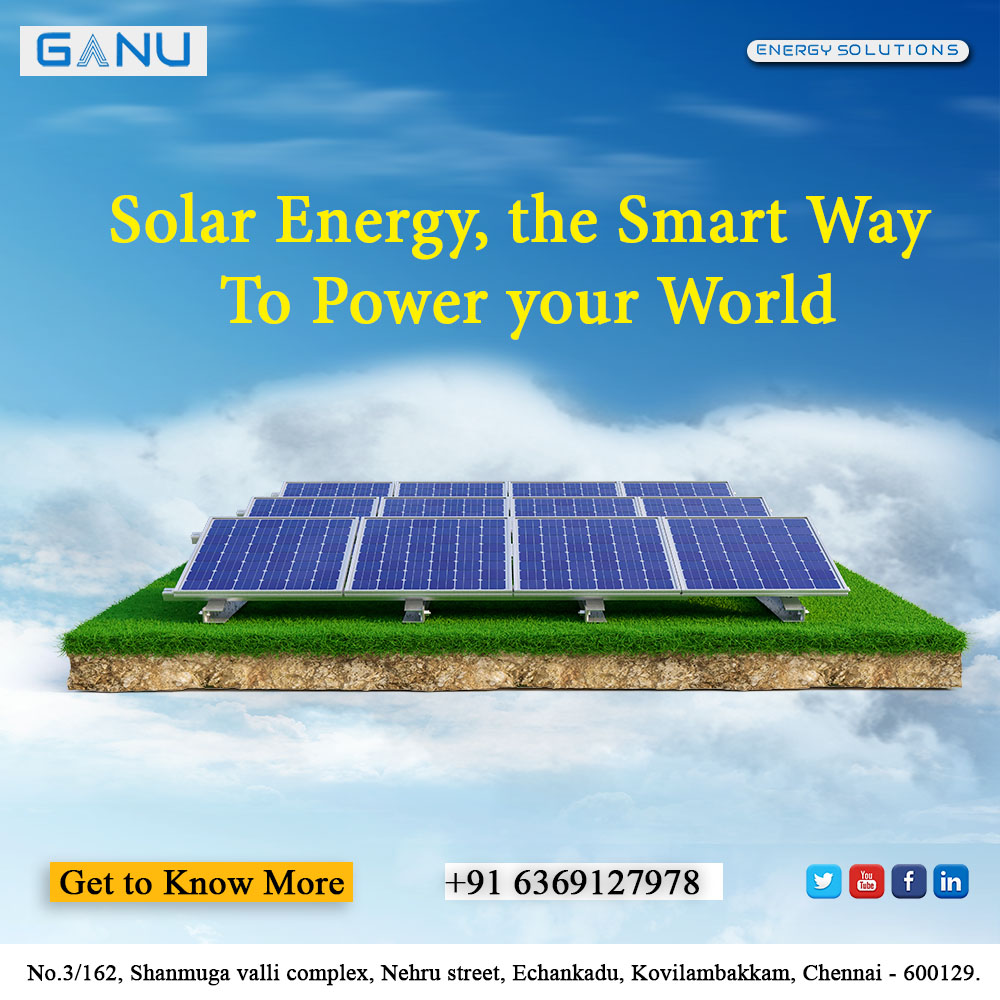 ✅Ganu Energy Solutions
✔ ganuenergy.com
A bright idea for a brighter future
☎ Call Us : +91 6369127978
#solarpanel #solarenergy #solar #solarpower #solarpanels #renewableenergy #solarsystem #greenenergy  #solarinstallation #photovoltaic #sustainability #solarcell