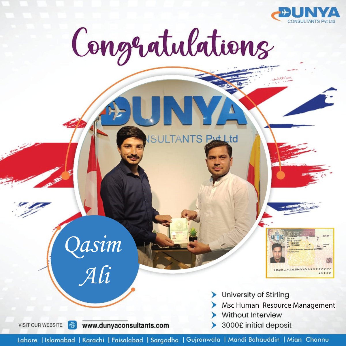 dunyaconsultant's tweet image. Cheers to Your Success!😍
A great beginning to your academic journey.

For Free Consultation
UAN: +92 304-111-0947
dunyaconsultants.com
.
.
.
#studyvisaconsultant #visagrantupdate #successstory #uk #dunyaconsultants