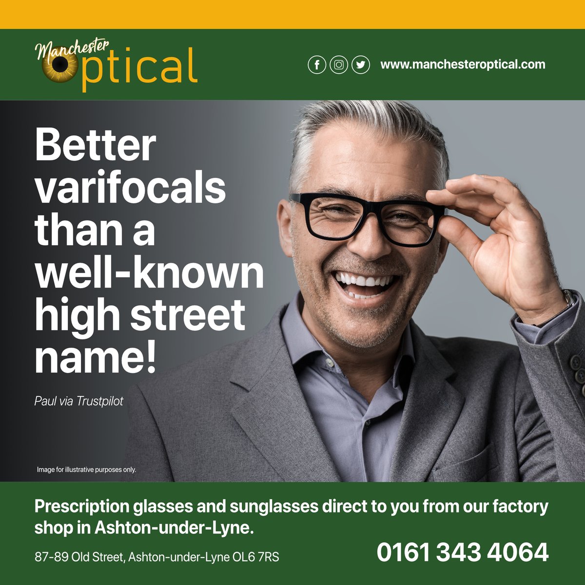 Why pay more for an inferior product? Become one of our many satisfied &amp; loyal customers and let #Manchester Optical supply your next #prescription #glasses.

What's more, mention this advert when you visit our #AshtonUnderLyne shop and get 10% off selected new frames.