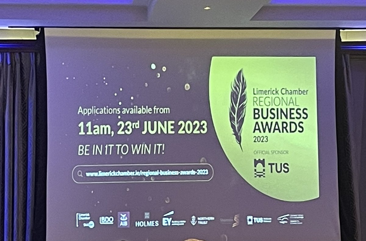 Early start for us this morning! Thanks to <a href="/LimerickChamber/">Limerick Chamber</a> for the invitation to the launch of their annual Business Awards. #Limerick #BackYourself