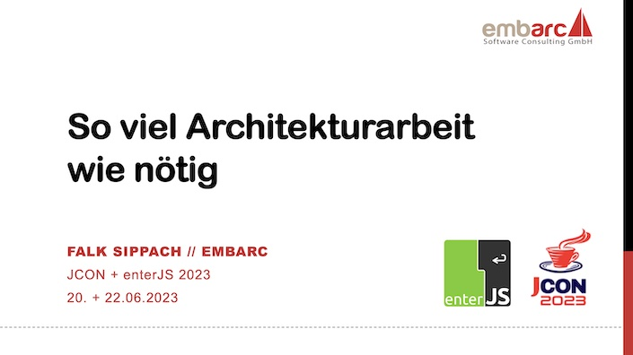 sippsack's tweet photo. Die Folien zu meinem Vortrag "So viel Architekturarbeit wie nötig" vom Dienstag auf der @jcon_conference #JCON2023 und vom Donnerstag auf der @enterjsconf #ejs23 findet Ihr hier: https://t.co/CneGjUrJy7
Danke fürs Vorbeikommen und die interessanten Diskussionen hinterher. https://t.co/L5cFpBXnzs