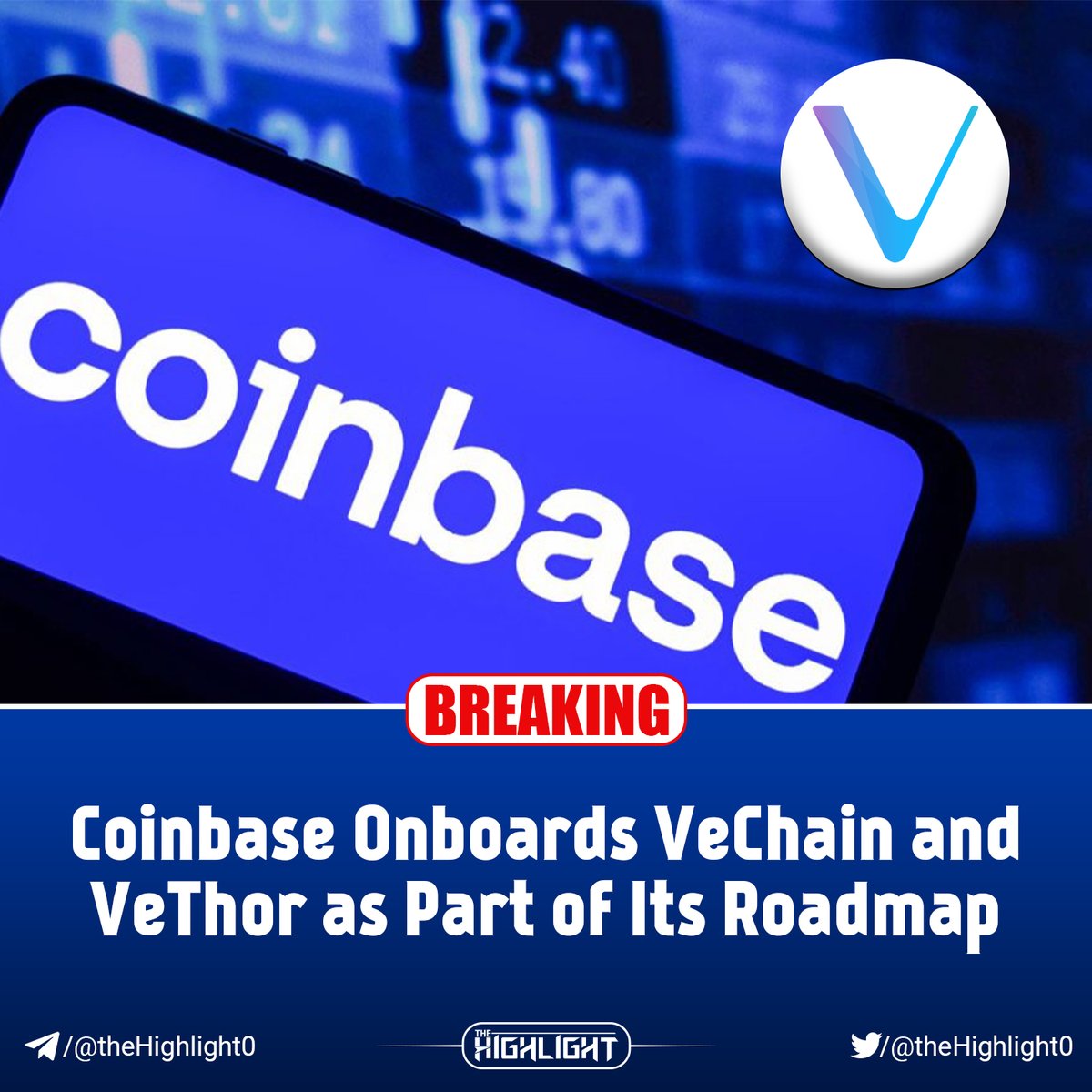 JUST IN:

Coinbase Onboards #VeChain and VeThor as Part of Its Roadmap.

#Coinbase #CryptoNews $VET #Crypto $COIN #TrendingCrypto #News