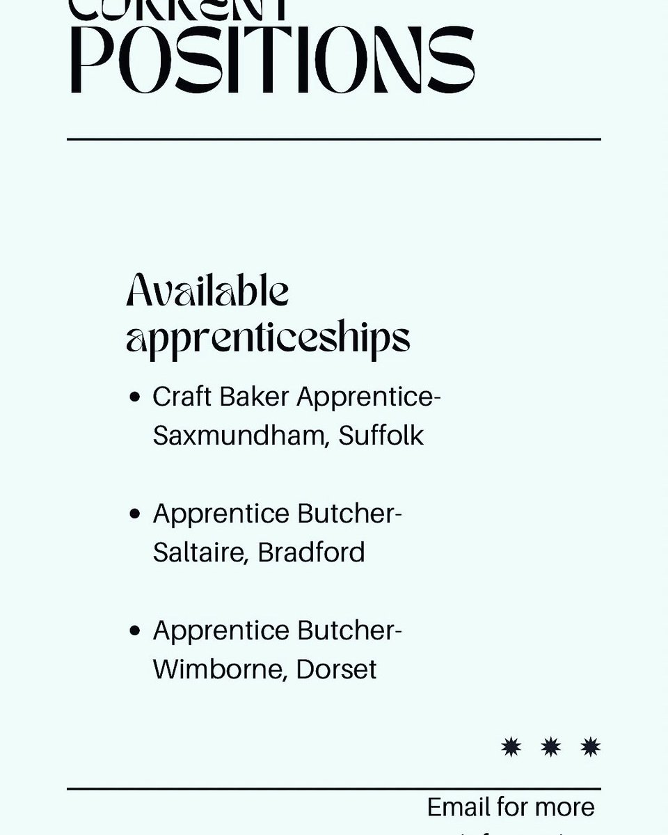 Apprenticeship opportunities available✨

#apprenticeships #BradfordJobs #SuffolkJobs #DorsetJobs