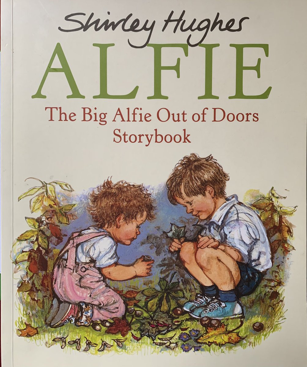 Inside the tent Alfie could hear Dad breathing. But then Alfie realised that he could hear something else breathing too. And that something was outside the tent! 
They saw a big pink nose coming through the tent flap. It had very wet nostrils.
The Big Alfie Out of Doors Storybook