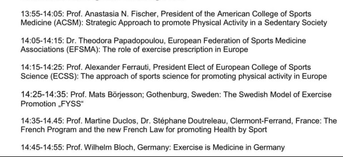 We talk about physical activity, but what about the #SEM specialty and the clinicians that implement exercise prescription #SMHS23 come and join @Dora_Sportmed who is going to update us about the exercise prescription for health and update us for the #SEM Specialty in Europe