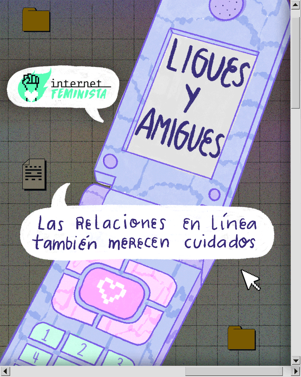 LuchadorasMX's tweet photo. 💌#AmorosoRecordatorio para relacionarnos con los ligues y los amigues en internet:
Los #vínculos💜 que establecemos en línea merecen cuidados.👽
#LoDigitalEsReal #InternetFeminista #DerechosDigitales https://t.co/cByK2B76iB