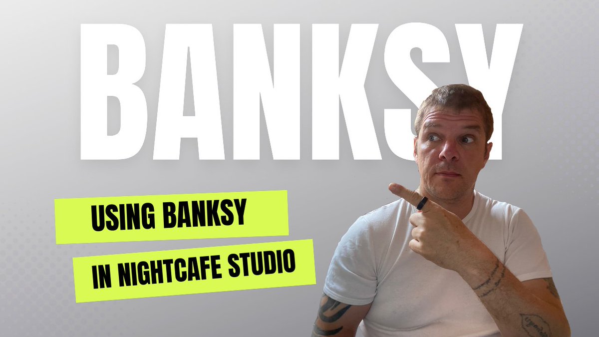 Discover How to Make Legendary Art in the Style of Banksy Using Nightcafe Studio!
youtu.be/uWRm-9RA55E
In this video, I'm showing you how to get a BANKSY style using nightcafe studio text to image. 
#Banksy #StreetArt #Graffiti #Art #Artist #nightcafestudio