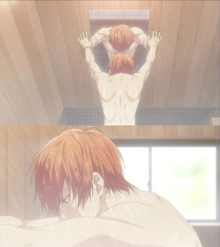 “see fruits basket (the guys get nude several times in front of tohru)” SCREAMING RNNNN pls don’t bring fruits basket into this mess— real furuba stans know that THIS scene is the only fanservice type scene in the series 😭😭😭