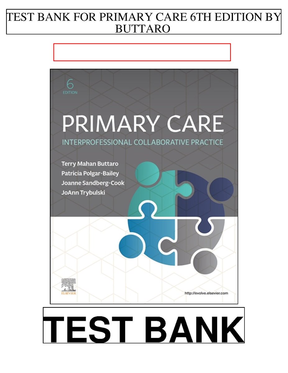 Primary Care Interprofessional Collaborative Practice 6th Edition Buttaro Test Bank
#primarycare #interprofessionalcollaboration #6thedition #TestBank #hackedexams
hackedexams.com/item/6091/prim…