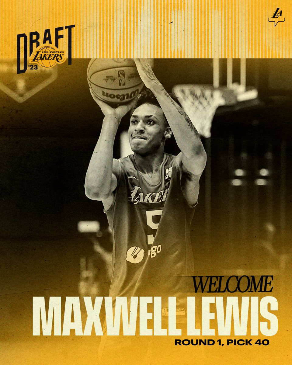 Lakers's tweet photo. OFFICIAL: Welcome to the family, Maxwell 💛 https://t.co/wDkqQGviAt