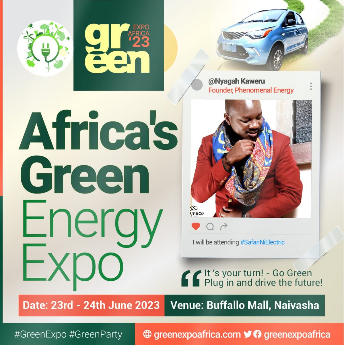 #GreenExpo seeks to provide experience in the convergence of sustainability and innovation, transforming our continent and world at large.

#GoElectric
#SafariNiElectric
#WRCSafari2023