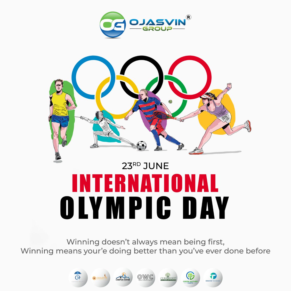 CapovexR's tweet photo. Today is International Olympic Day and we're celebrating the incredible athletes who dedicate their lives to the pursuit of excellence.
Share your favorite Olympic game in the comments below!
#ojasvingroup #olympicday #internationalolympicday #athlete #olympicday2023 https://t.co/Yt7CNWmJmz