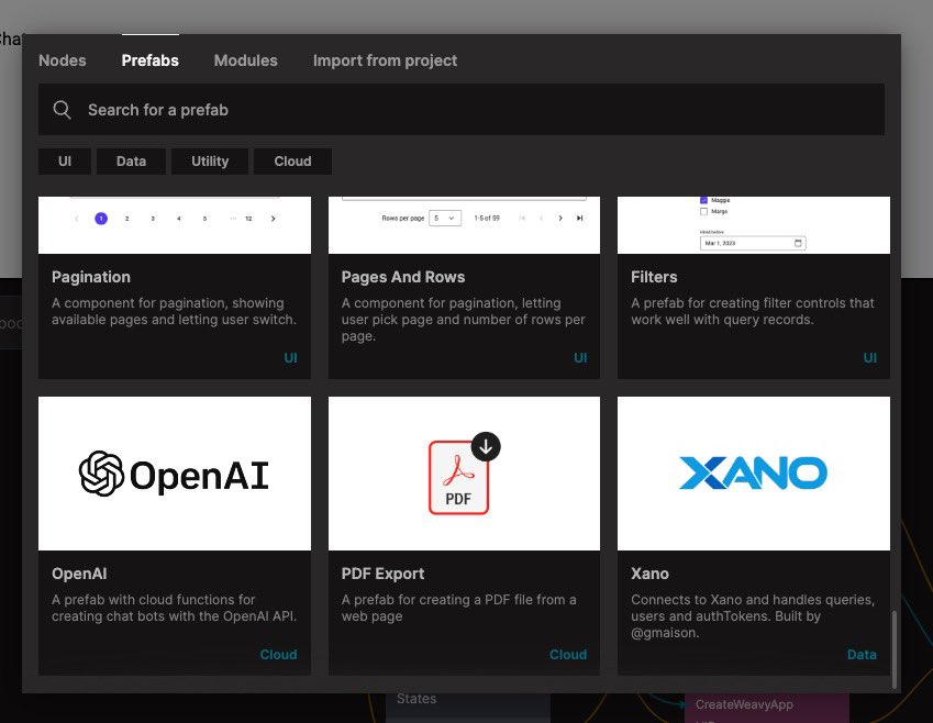 the <a href="/nocodebackend/">Xano</a> prefab that <a href="/gmaison/">Guillaume Maison</a> built for <a href="/getnoodl/">Noodl</a> (wow so many mentions 😅) has now been pushed to the internal Noodl repo! 

if all goes according to plan you can start using Xano as your Noodl backend sometime next week!