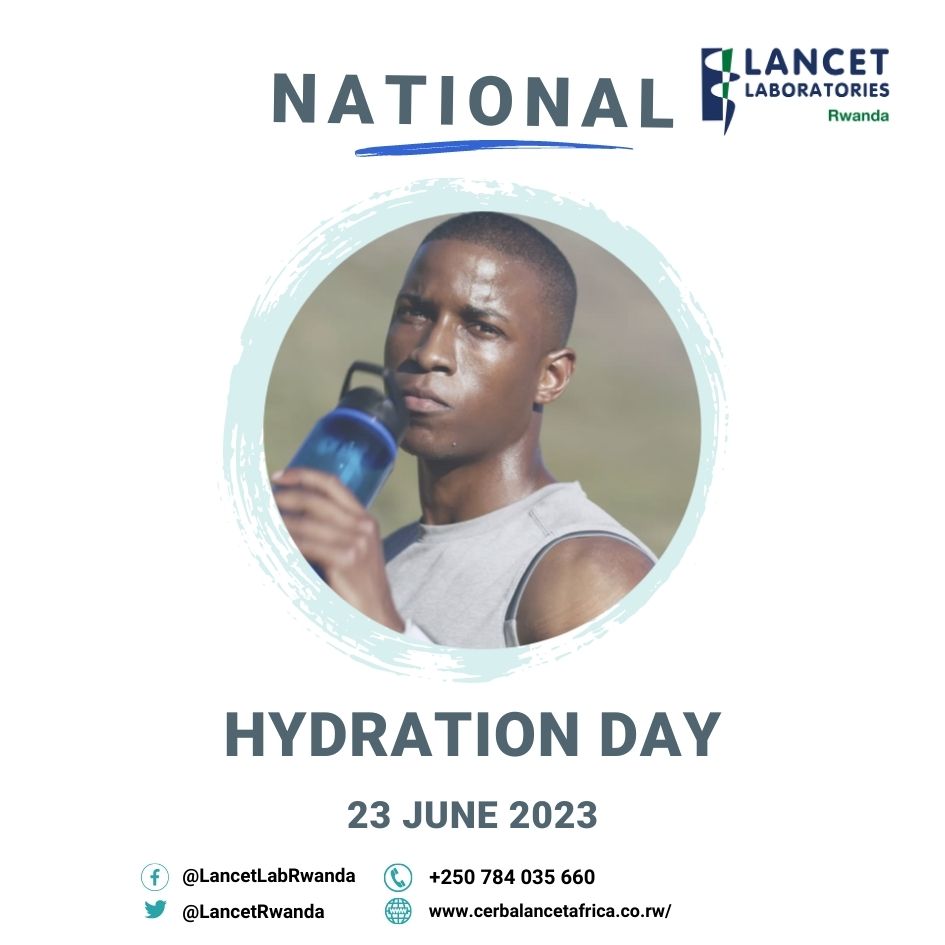 What lab tests are associated with hydration? 
An electrolyte panel, is a blood test that measures the body's main electrolytes. You lose 2% of your body's water after a marathon.
Contact :+250 252 582 901/ 784 035 660 or info@lancet.co.rw 
#measure
#healthissues
#bloodpressure