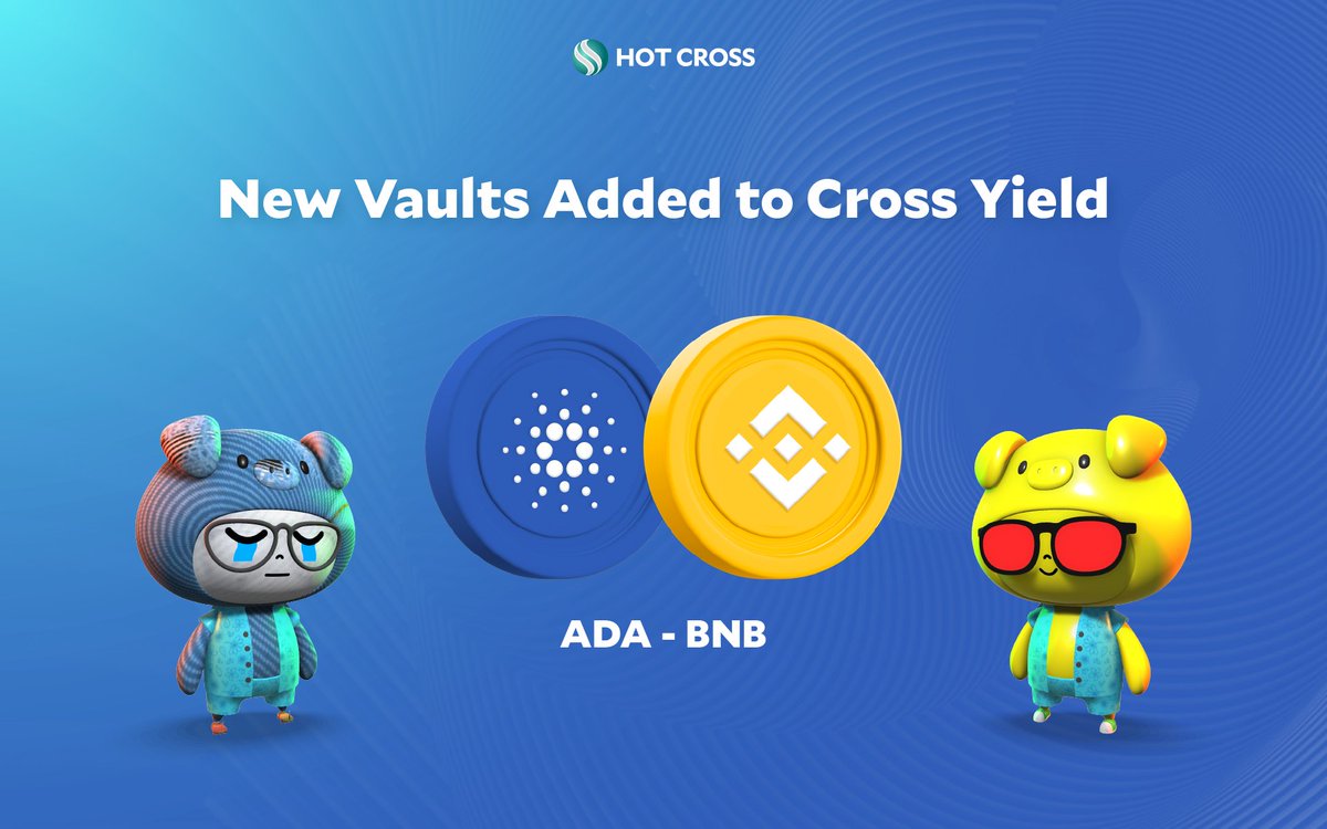 🚜 New Vaults Added To Cross Yield 👩‍🌾 $ADA - $BNB 3.94% APY 🔷 @Cardano - A decentralized blockchain based on peer-reviewed research and highly secure Haskell coding language ⚡️ Multiply your $ADA through Cross Yield! 📍 hotcross.link/YIELD