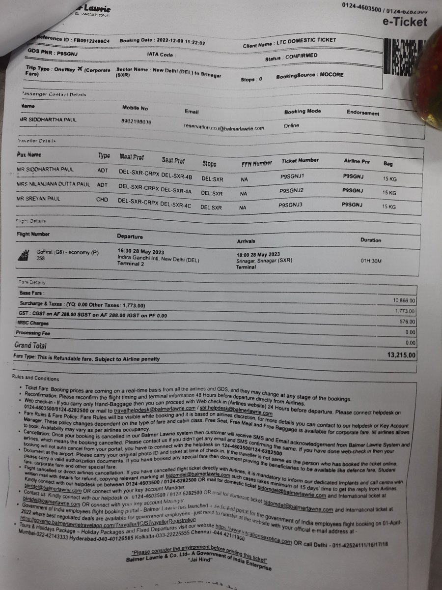 Siddhar64098486's tweet photo. @JM_Scindia they say that agency has to submit the form to NCLT for Refund and contact NCLT only they can tell you Refund Status. After that when I contacted the agency they said they have completed the procedure by filling up all the forms but Go First is not paying. https://t.co/XGvYUD1EVL