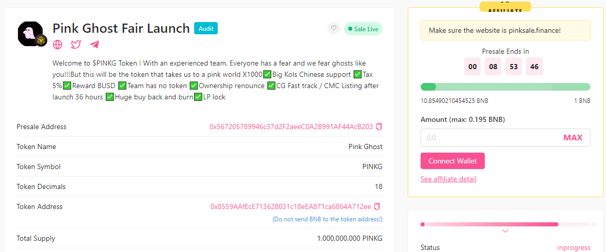 Pink Ghost Meme Coin tweet media