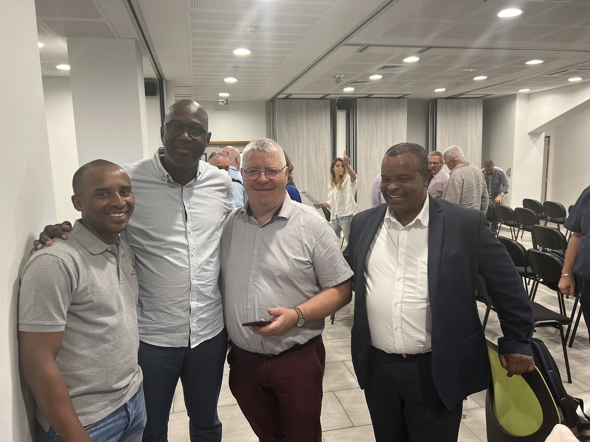 charles_lagier's tweet photo. @Udsp972 aux côtés des Présidents @udsp976 et @Udsp29 dont les équipes de foot s’affronteront au championnat sapeurs-pompiers de France. https://t.co/fEdIy8N5US